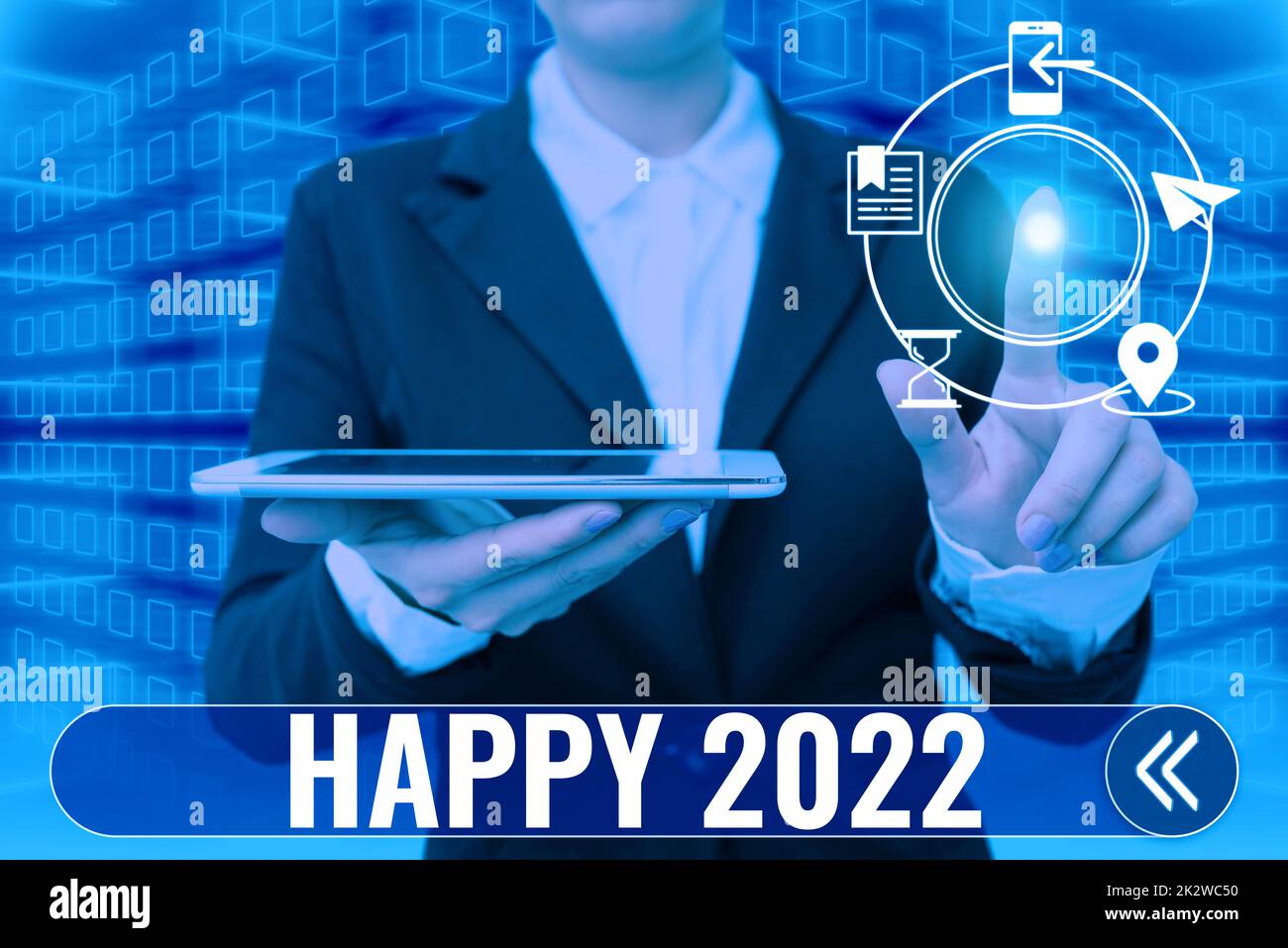 Écriture affichage du texte Happy 2022. Mot pour le moment ou le jour où une nouvelle année