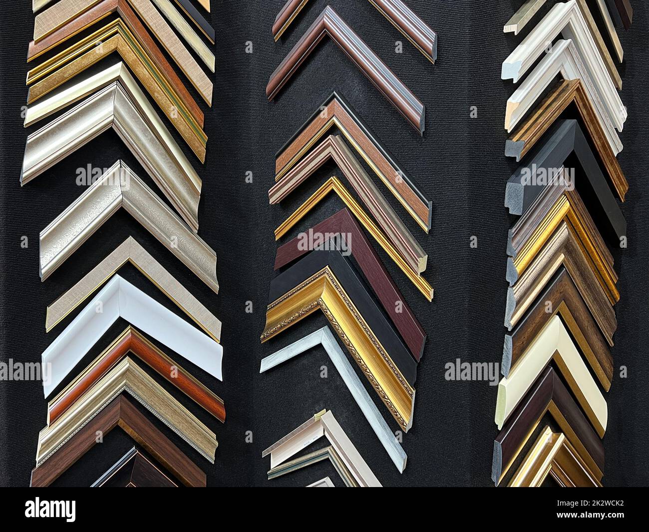 exemples de cadres en bois pour des images ou des peintures Banque D'Images
