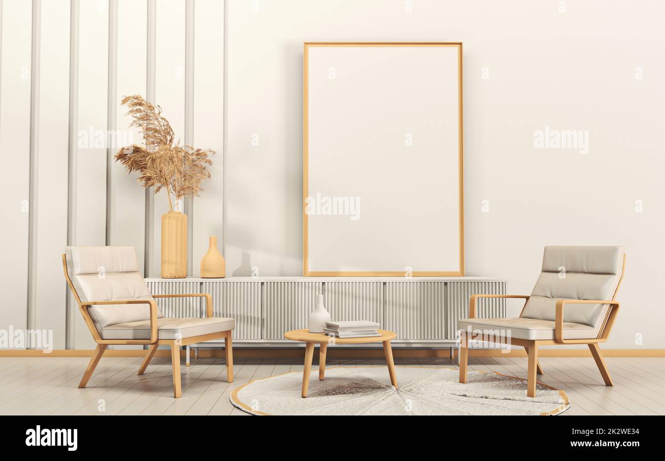 Grands cadres à baldaquin avec deux fauteuils rétro Banque D'Images