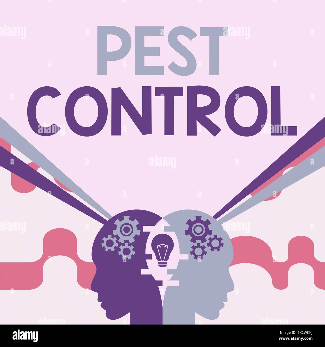 Légende conceptuelle lutte antiparasitaire. Idée d'affaires tuer les insectes destructeurs qui attaque les cultures et les esprits de bétail combinant des idées Créer des stratégies innovantes Afficher le travail d'équipe. Banque D'Images