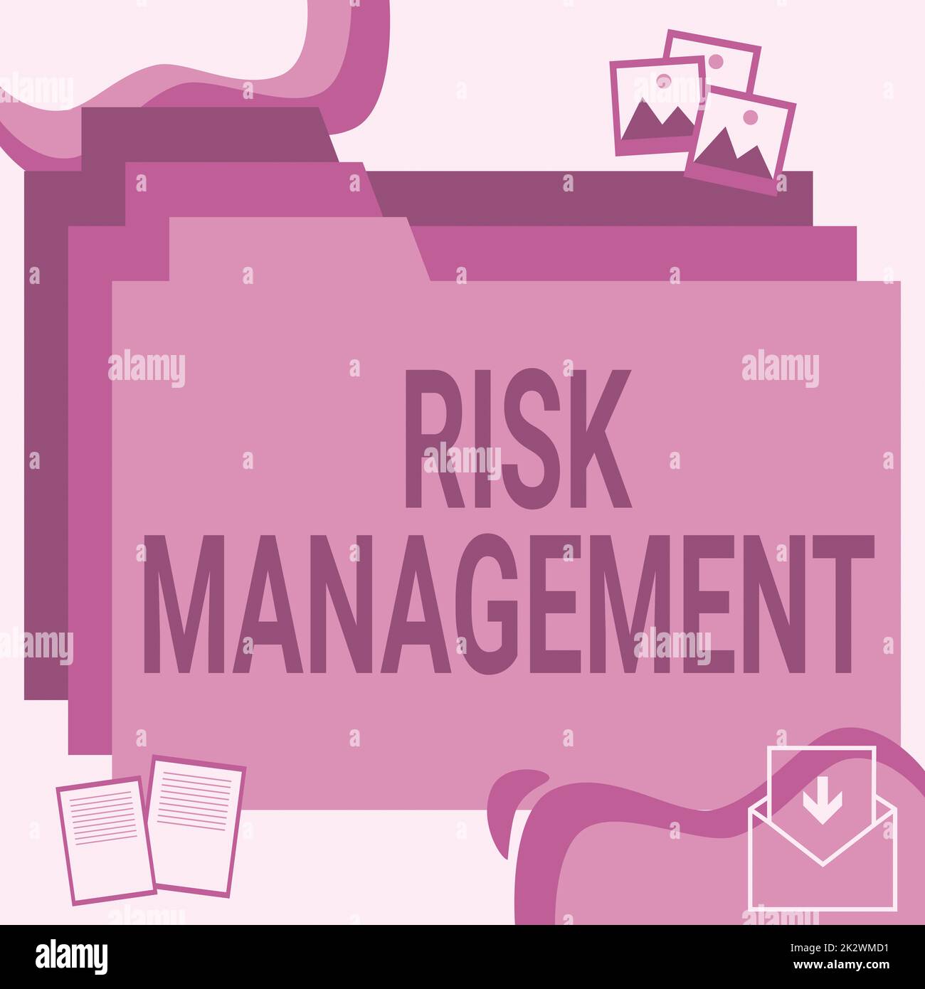 Inspiration montrant Sign Risk Management. Mot pour l'évaluation des risques financiers ou des problèmes avec les procédures dossiers de bureau dans le navigateur Web montrant la technologie récente. Banque D'Images