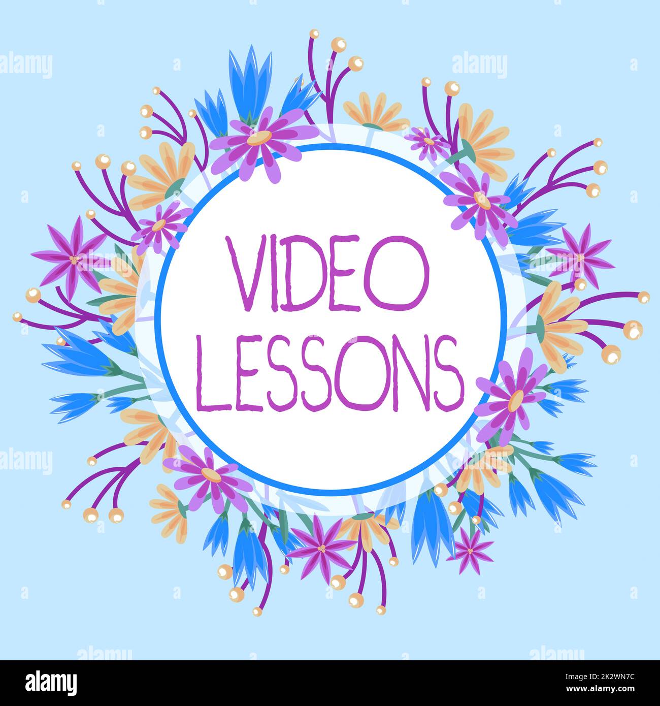 Inspiration montrant des leçons de vidéo de signe. Approche d'affaires matériel d'éducation en ligne pour un sujet Affichage et apprentissage cadre décoré de fleurs colorées et de feuillage arrangé harmonieusement. Banque D'Images