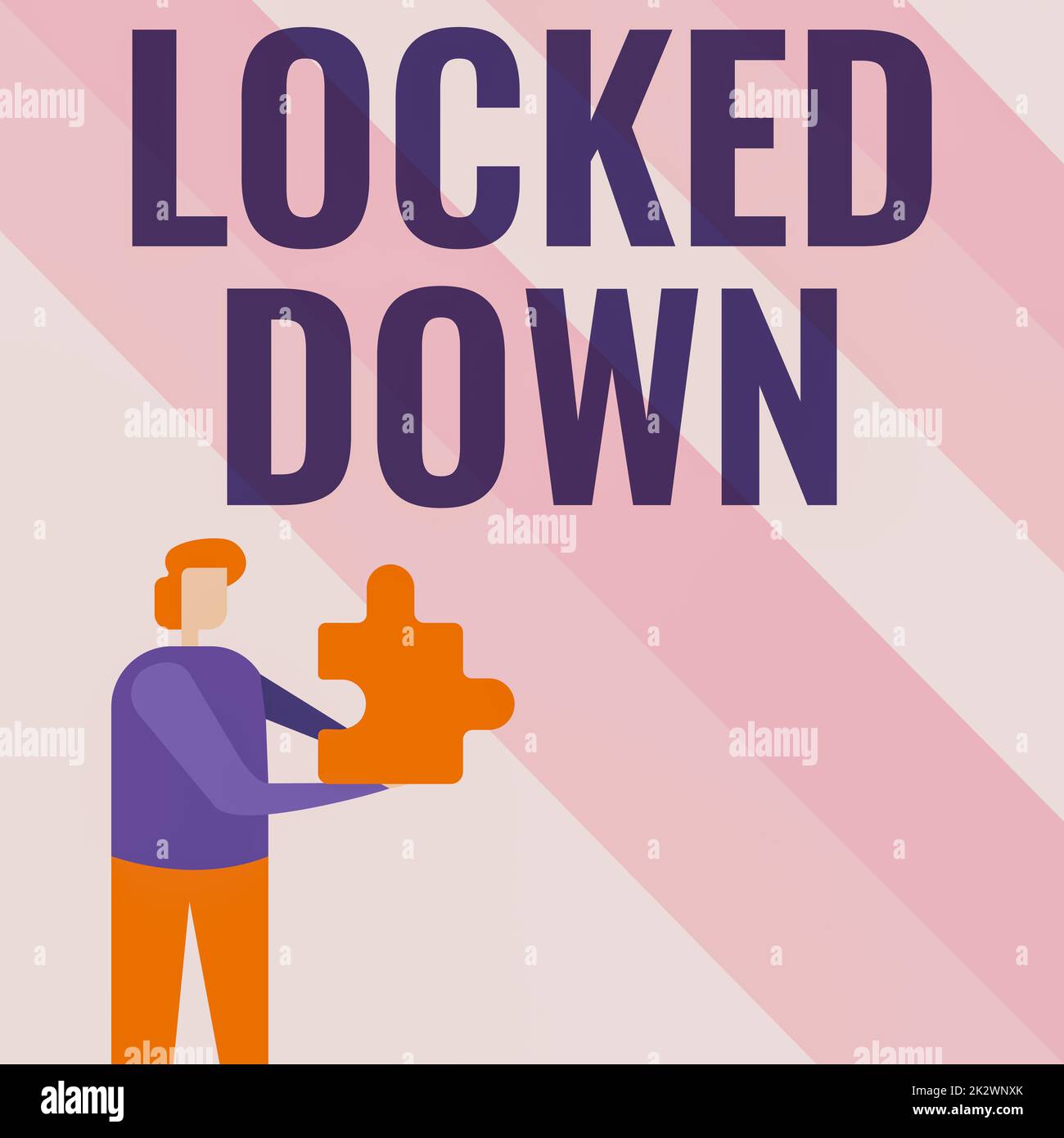 Affiche de texte verrouillée. Mot écrit sur la mesure d'urgence qui montre empêché de zone restreinte Business Man Holding Jigsaw Puzzle Piece débloquer de nouvelles technologies futuristes Banque D'Images