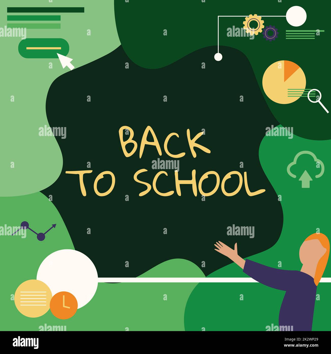 Affiche indiquant la rentrée des classes. Mot écrit sur les nouveaux ...