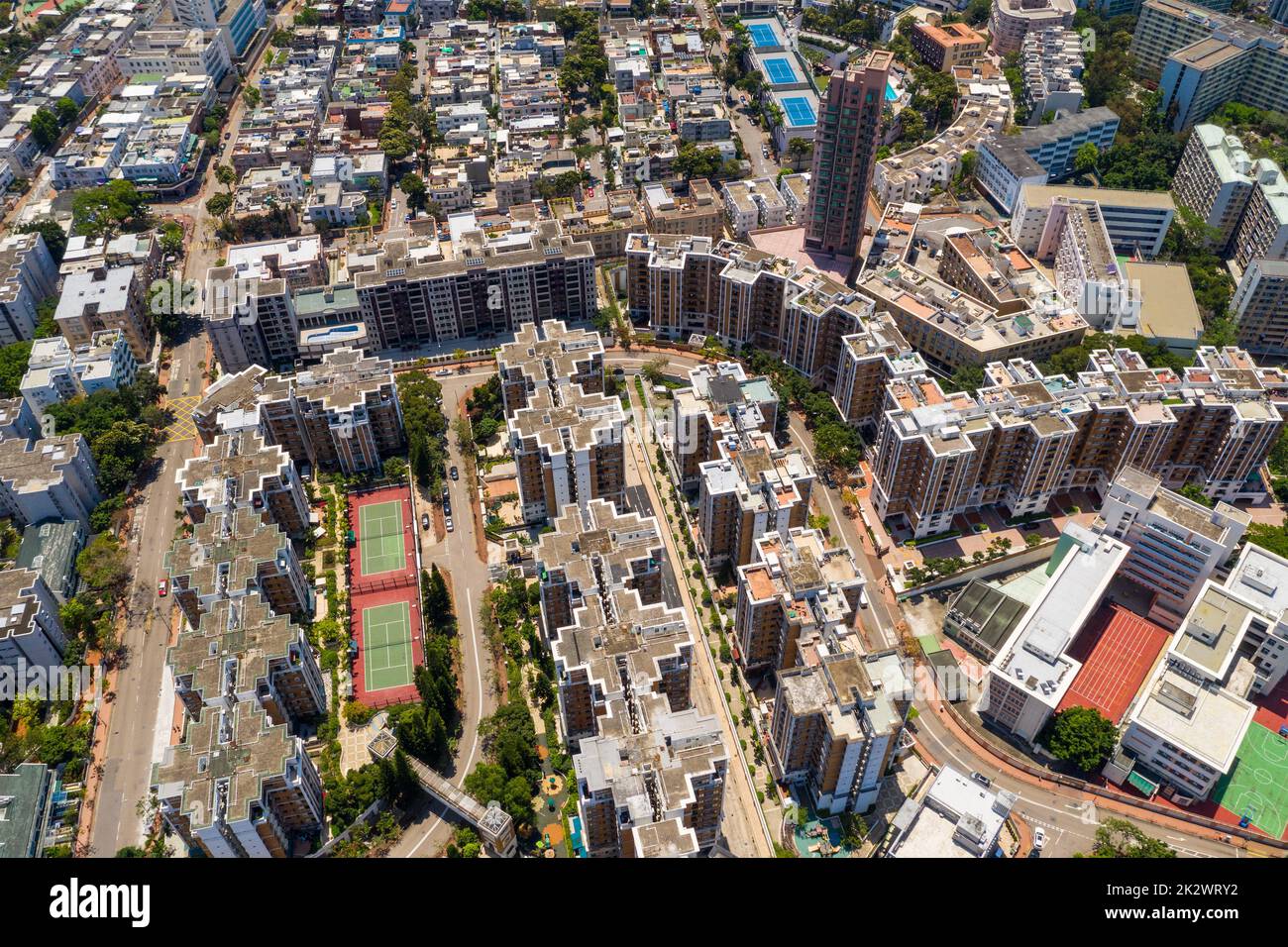 Kowloon Tong, Hong Kong 12 avril 2020 : vue de dessus de la ville de Hong Kong Banque D'Images