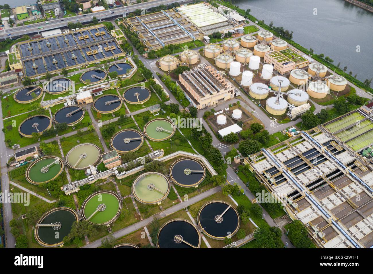 SHA Tin, Hong Kong 17 mars 2019 : usine de traitement des eaux usées à Hong Kong Banque D'Images