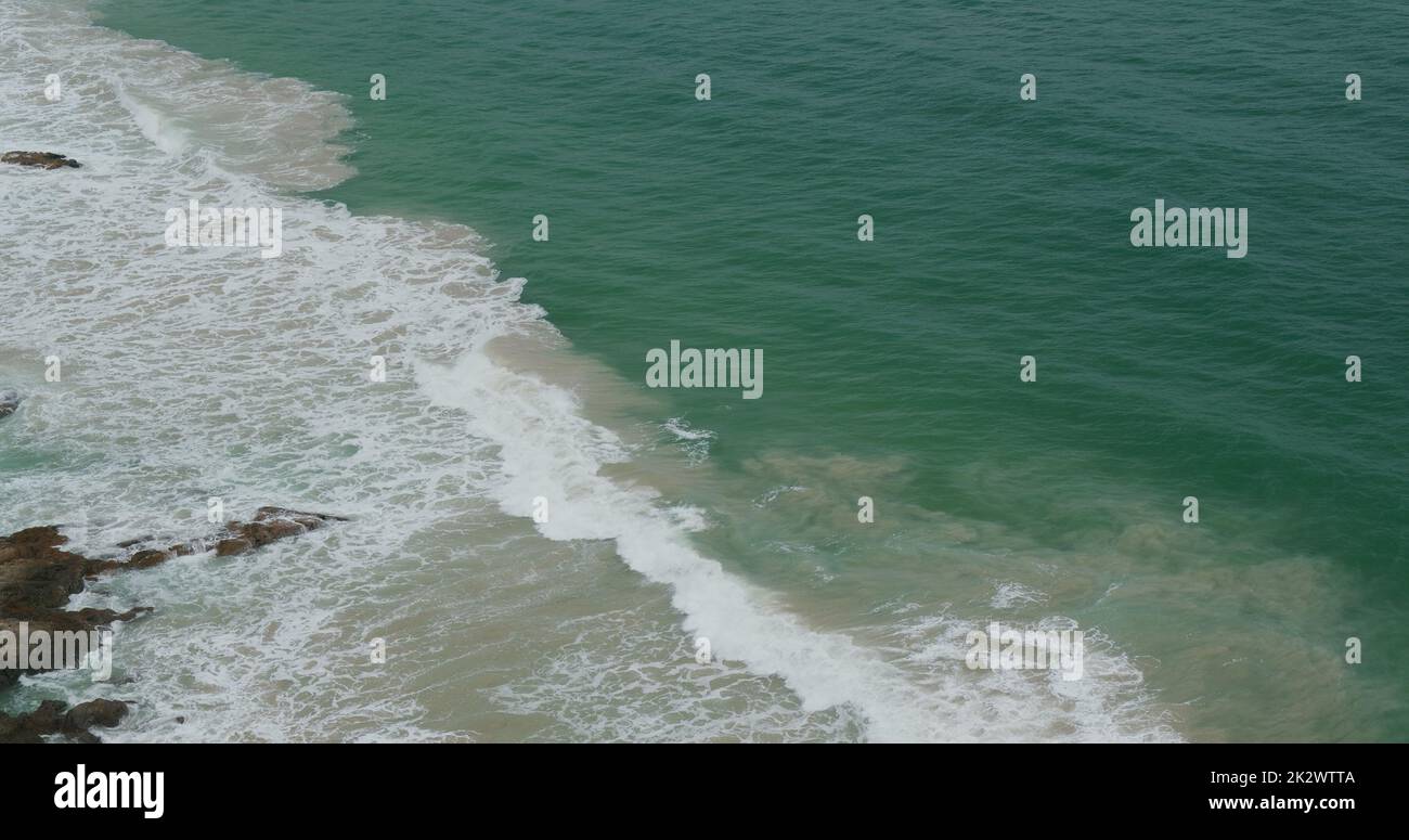 Vue de dessus de la mer en hiver Banque D'Images