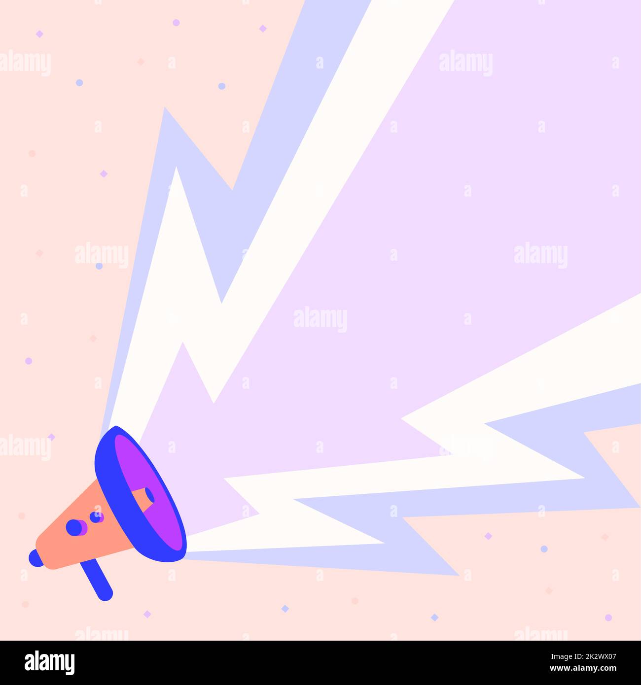 Tirage au mégaphone production de grands éclairs électricité production de Newannounce. Mise en plan de la corne de taureau générant un afflux de grands tonnerre Publicité Nouvelle promotion. Banque D'Images