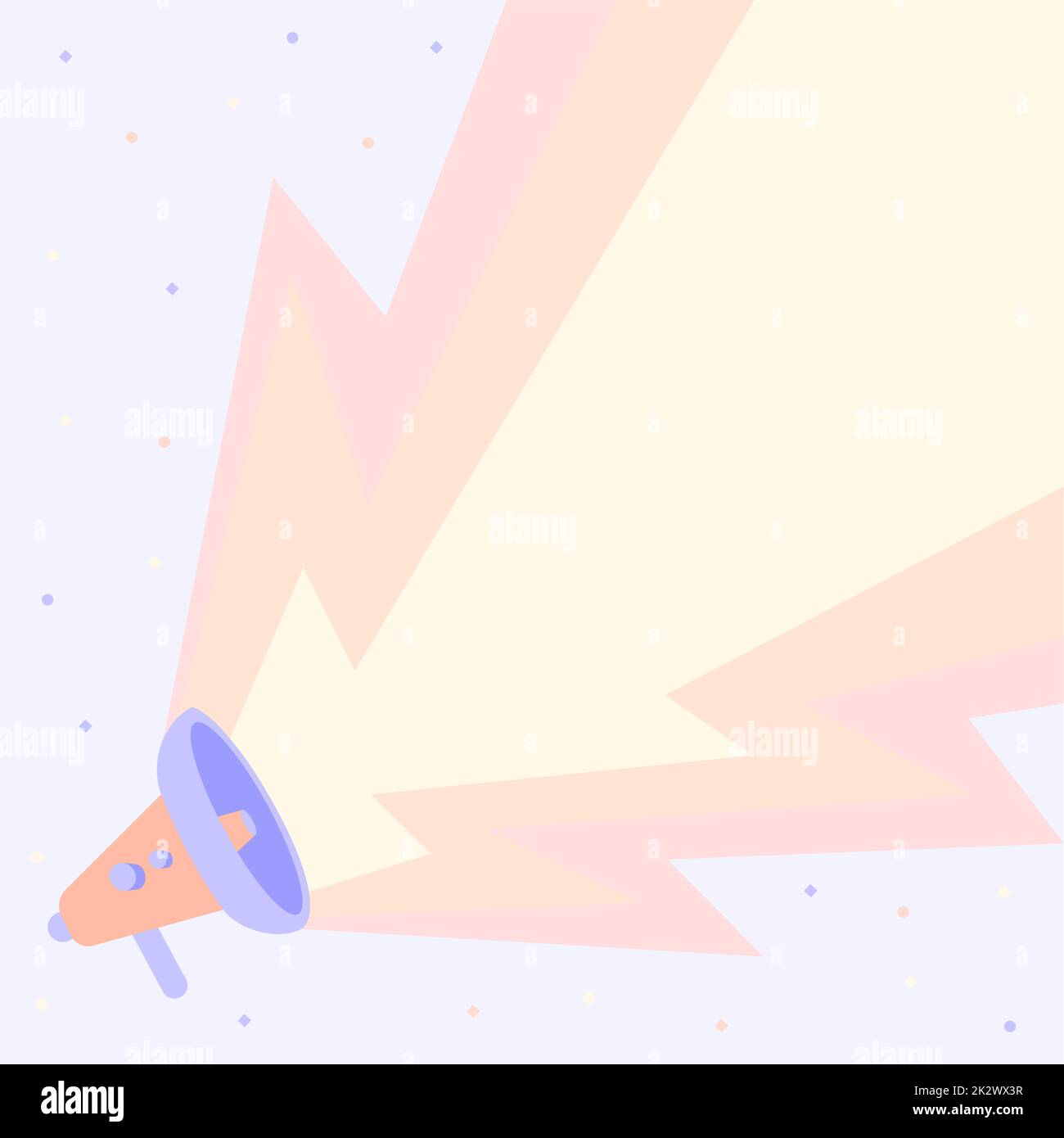 Tirage au mégaphone production de grands éclairs électricité production de Newannounce. Mise en plan de la corne de taureau générant un afflux de grands tonnerre Publicité Nouvelle promotion. Banque D'Images