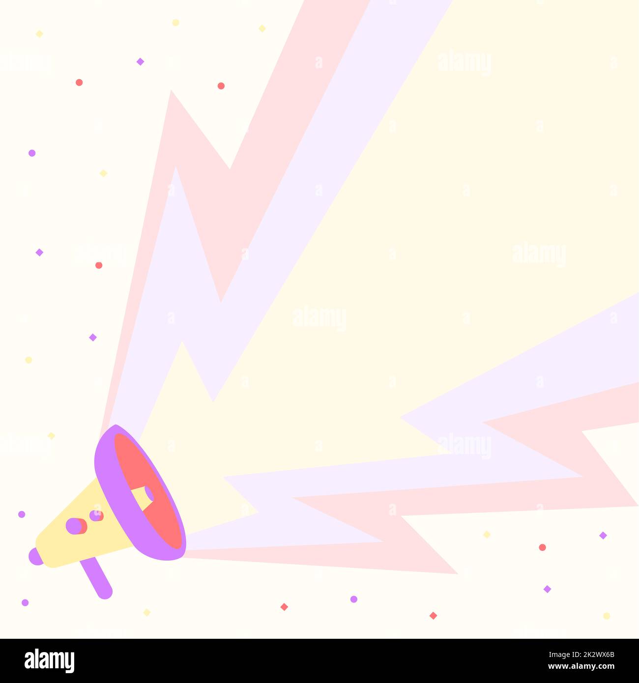 Tirage au mégaphone production de grands éclairs électricité production de Newannounce. Mise en plan de la corne de taureau générant un afflux de grands tonnerre Publicité Nouvelle promotion. Banque D'Images