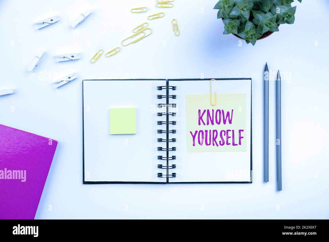 La légende conceptuelle vous connaît. Concept d'affaires Trouvez vous comprendre la force et les faiblesses Identity flashy fournitures de bureau d'école, enseignement Collections d'apprentissage, Outils d'écriture Banque D'Images