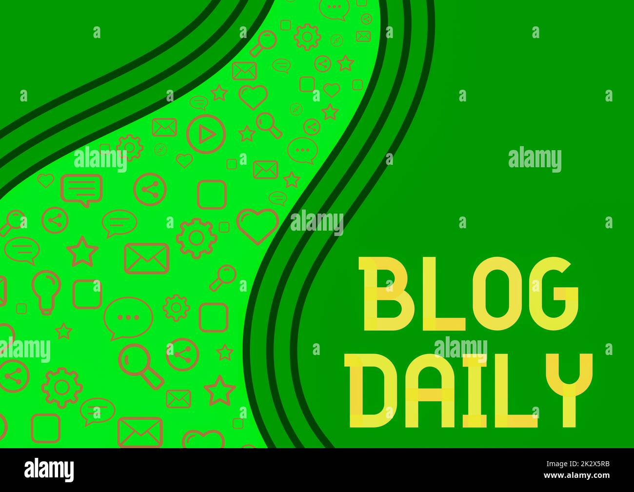 Écriture affichage de texte Blog Daily. Idée d'entreprise publication quotidienne de tout événement via Internet ou des outils de médias icônes symbolisant la communication en ligne des collègues réalisant le travail d'équipe. Banque D'Images