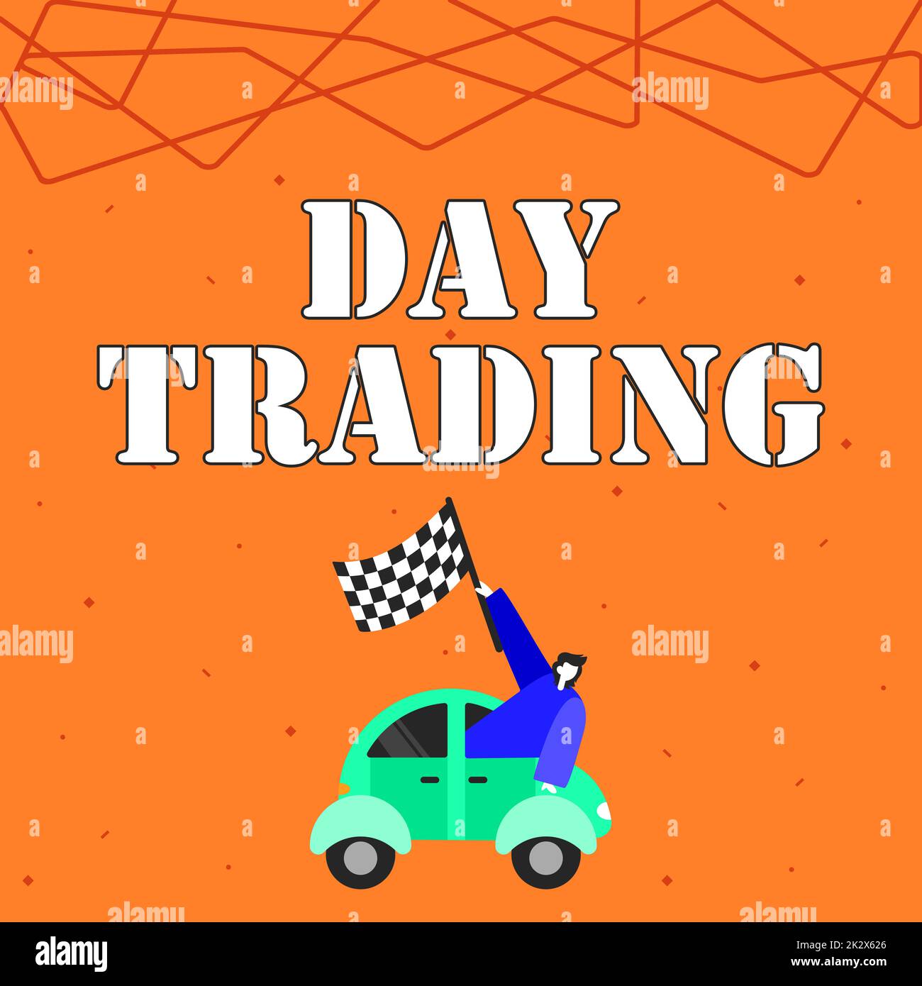 Affiche textuelle indiquant Day Trading. Mot écrit sur des titres spécifiquement l'achat et la vente d'instruments financiers homme d'affaires en faisant passer Banner de Vehicle Racing vers un avenir réussi. Banque D'Images