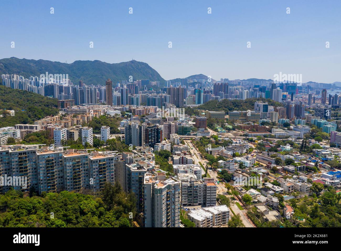 Kowloon Tong, Hong Kong 12 avril 2020 : vue de dessus de la ville de Hong Kong Banque D'Images