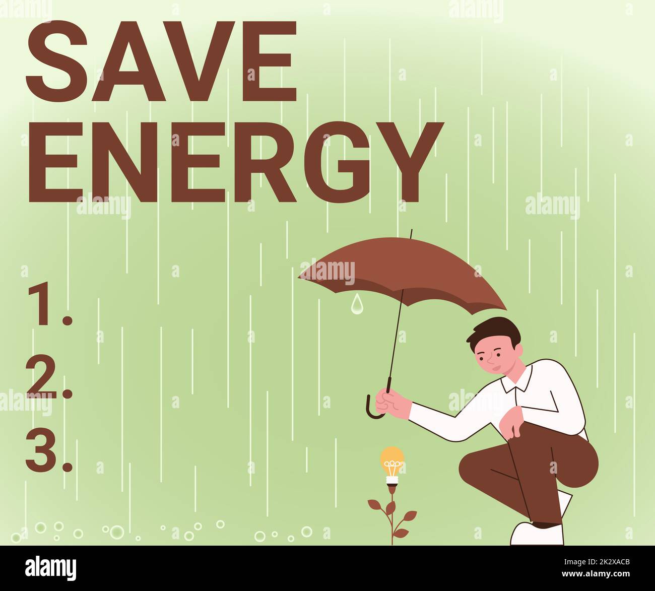 Écriture affichant le texte économie d'énergie. Internet concept diminuant la quantité de puissance utilisée atteindre un résultat similaire gentleman tenant Parapluie croissante Flower présentant les idées de projet les plus récentes. Banque D'Images