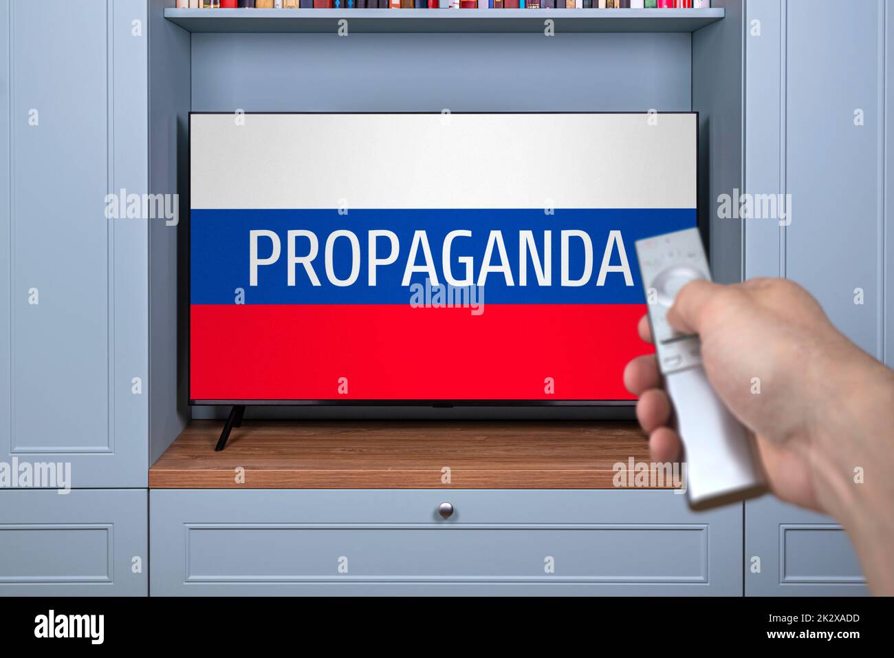 Propagande fausses nouvelles de la télévision russe Banque D'Images