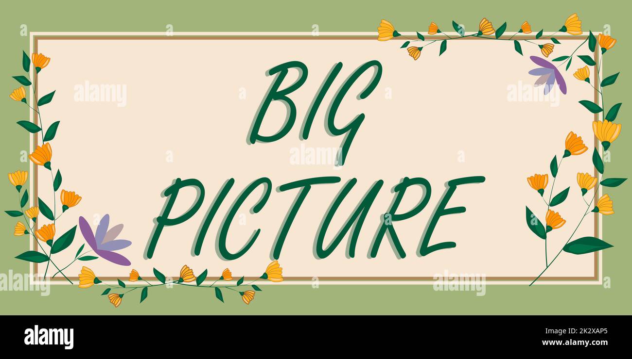 Légende de texte présentant une grande image. Concept signification des faits les plus importants sur certaines situations et ses effets cadre décoré de fleurs colorées et de feuillages arrangés harmonieusement. Banque D'Images