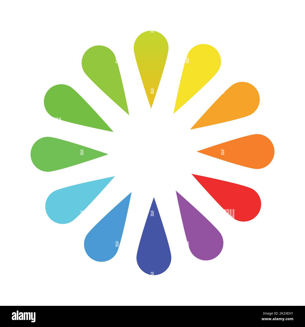Palette circulaire de toutes les couleurs de l'arc-en-ciel sur fond blanc - vecteur Banque D'Images