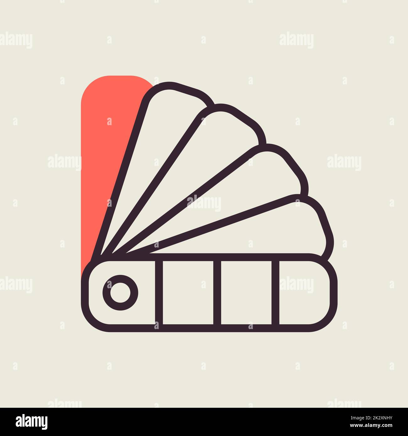 Icône de vecteur isolé de la palette de couleurs du papier Banque D'Images