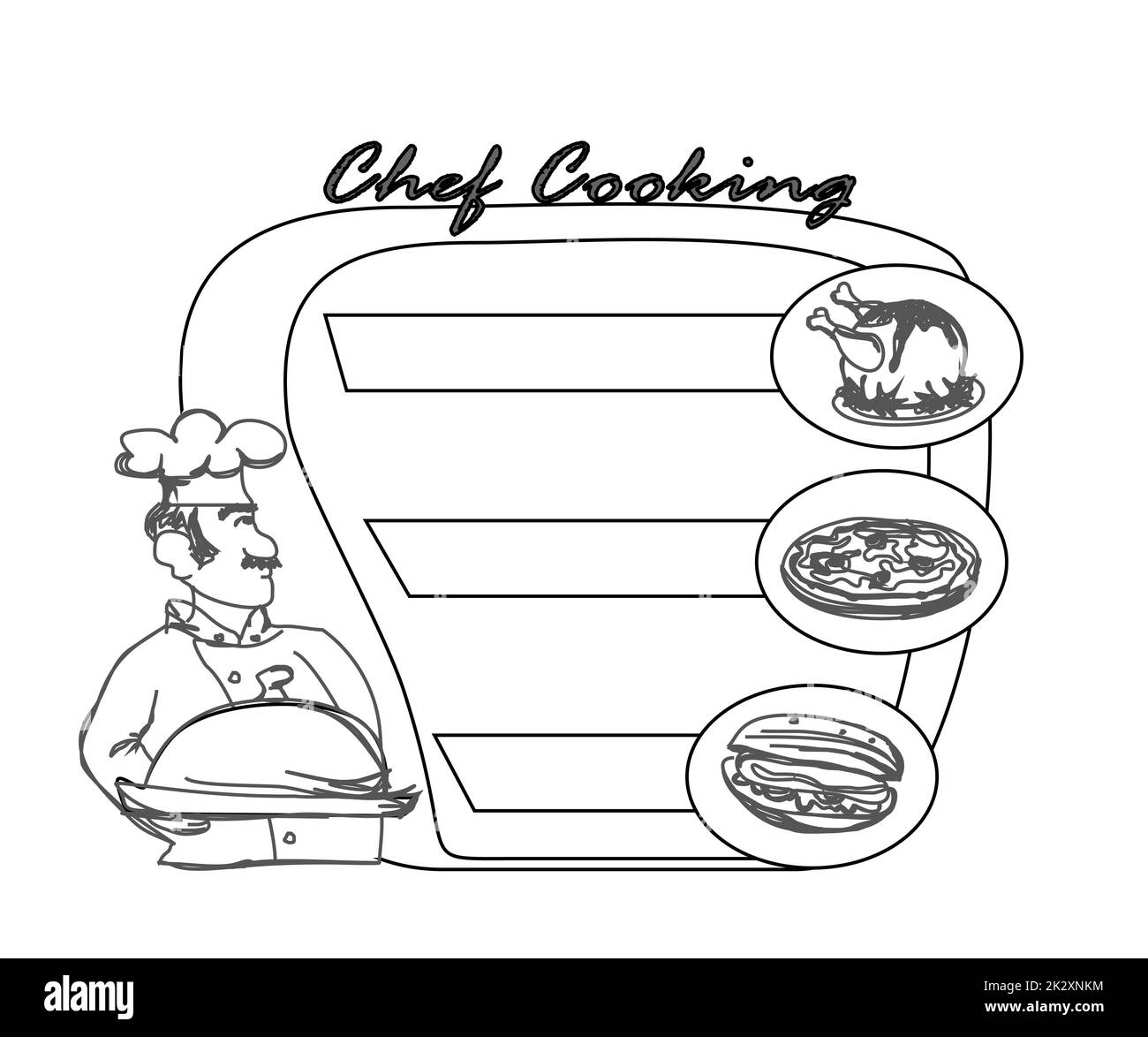 Les plats de chef - cadre Banque D'Images