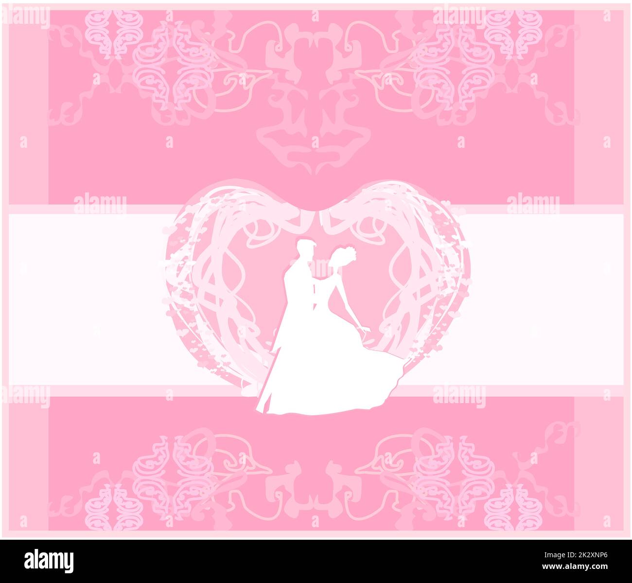 Ballroom dancers - invitation mariage silhouette Banque D'Images
