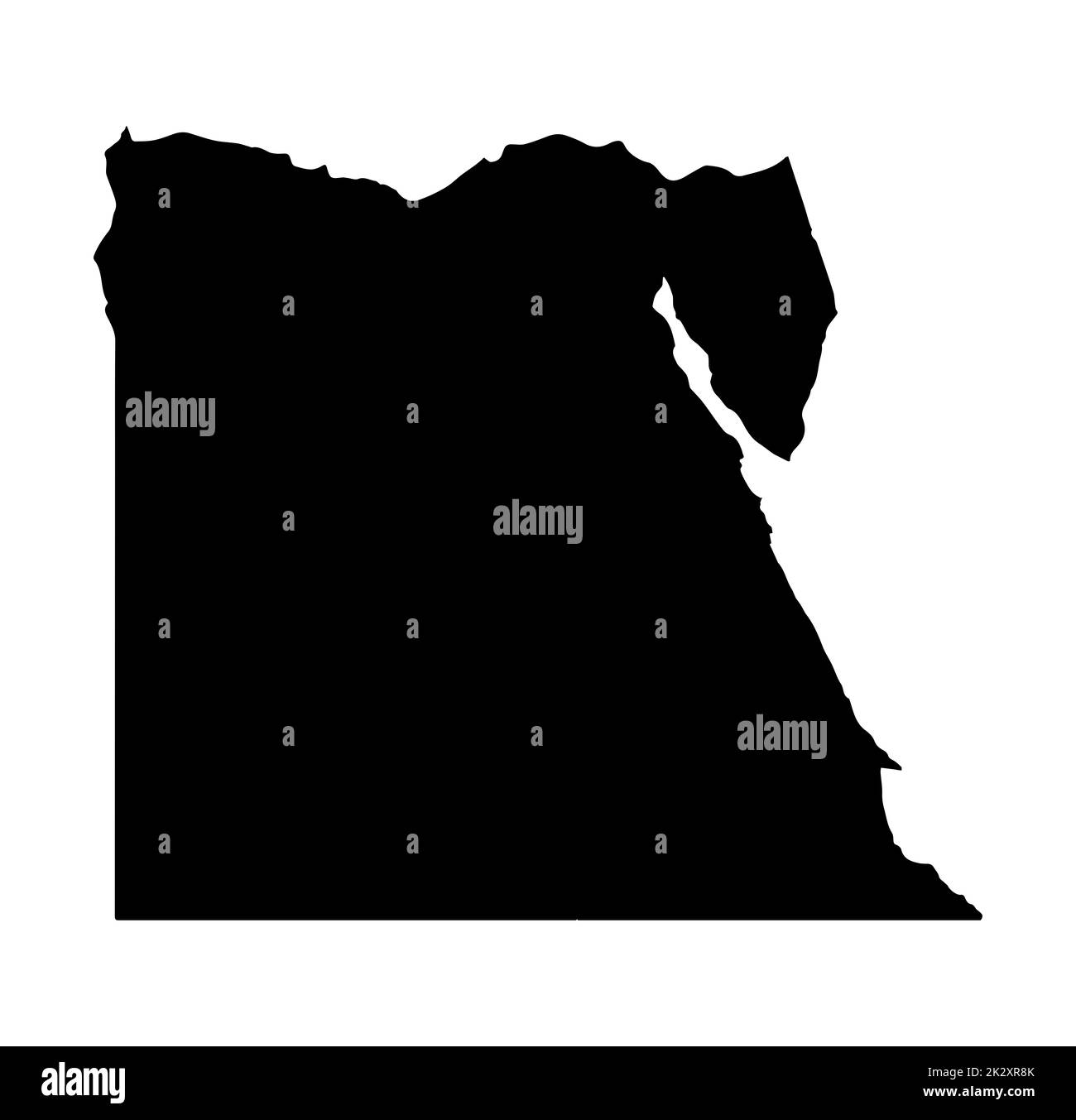 Carte silhouette de l'Égypte Banque D'Images