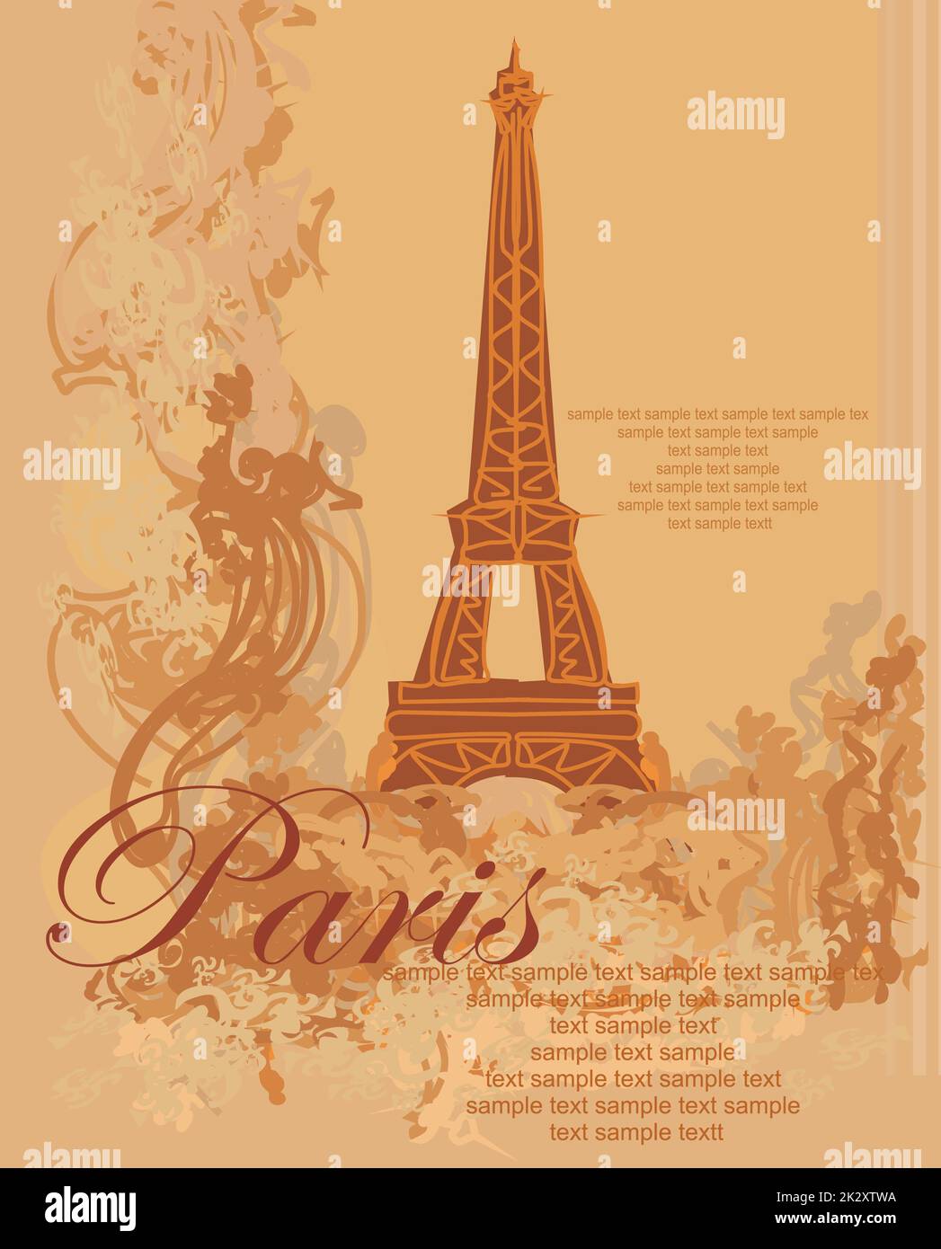 Contexte artistique de la tour Eiffel. Vector illustration. Banque D'Images
