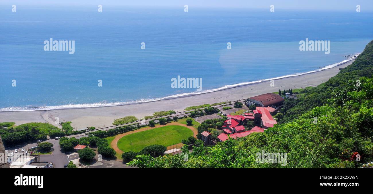 Belle vue sur la terrasse panoramique de Nanfangao, Yilan, Taïwan Banque D'Images