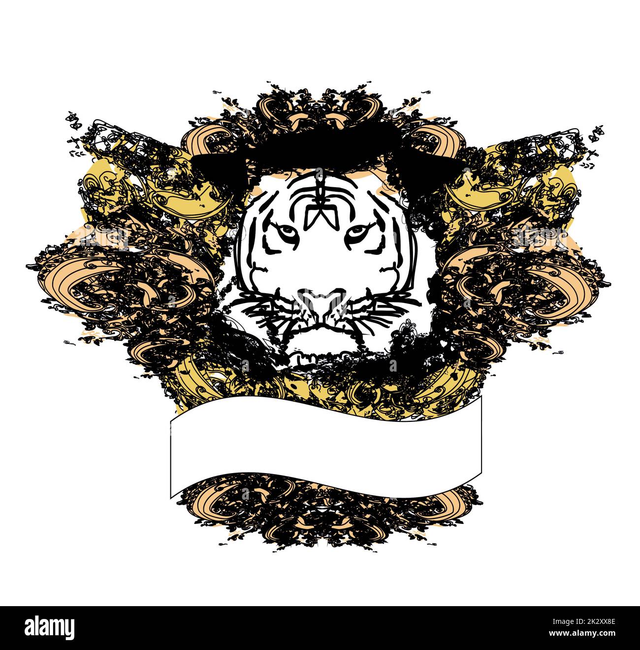 Grunge abstrait illustration Tigre Banque D'Images