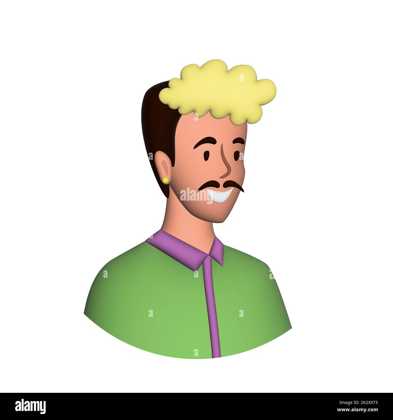 Homme emblématique du Web, homme d'âge moyen avec moustache Banque D'Images