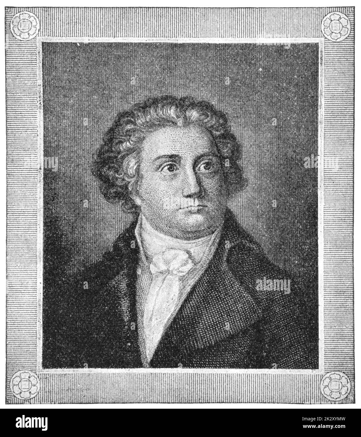 Portrait d'août Wilhelm Iffland - un acteur allemand et auteur dramatique. Illustration du 19e siècle. Arrière-plan blanc. Banque D'Images