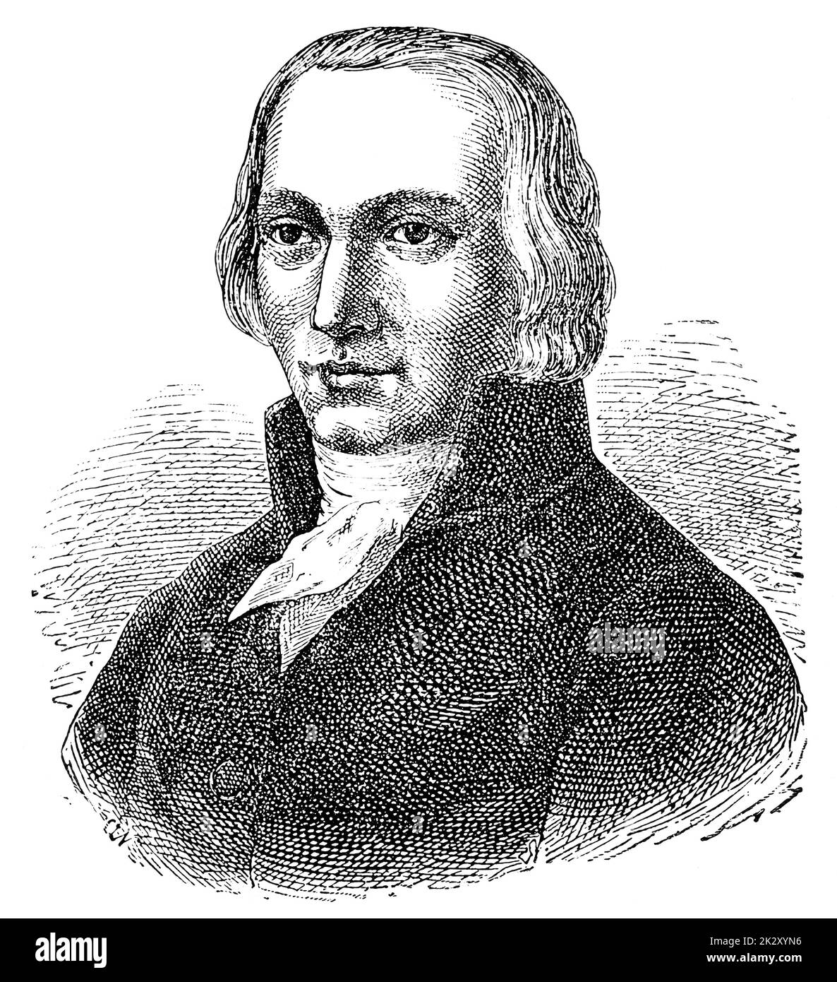 Portrait de Friedrich Ludwig Schroder - un acteur allemand, un gestionnaire, un dramaturge et un dirigeant masonique éminent. Illustration du 19e siècle. Arrière-plan blanc. Banque D'Images