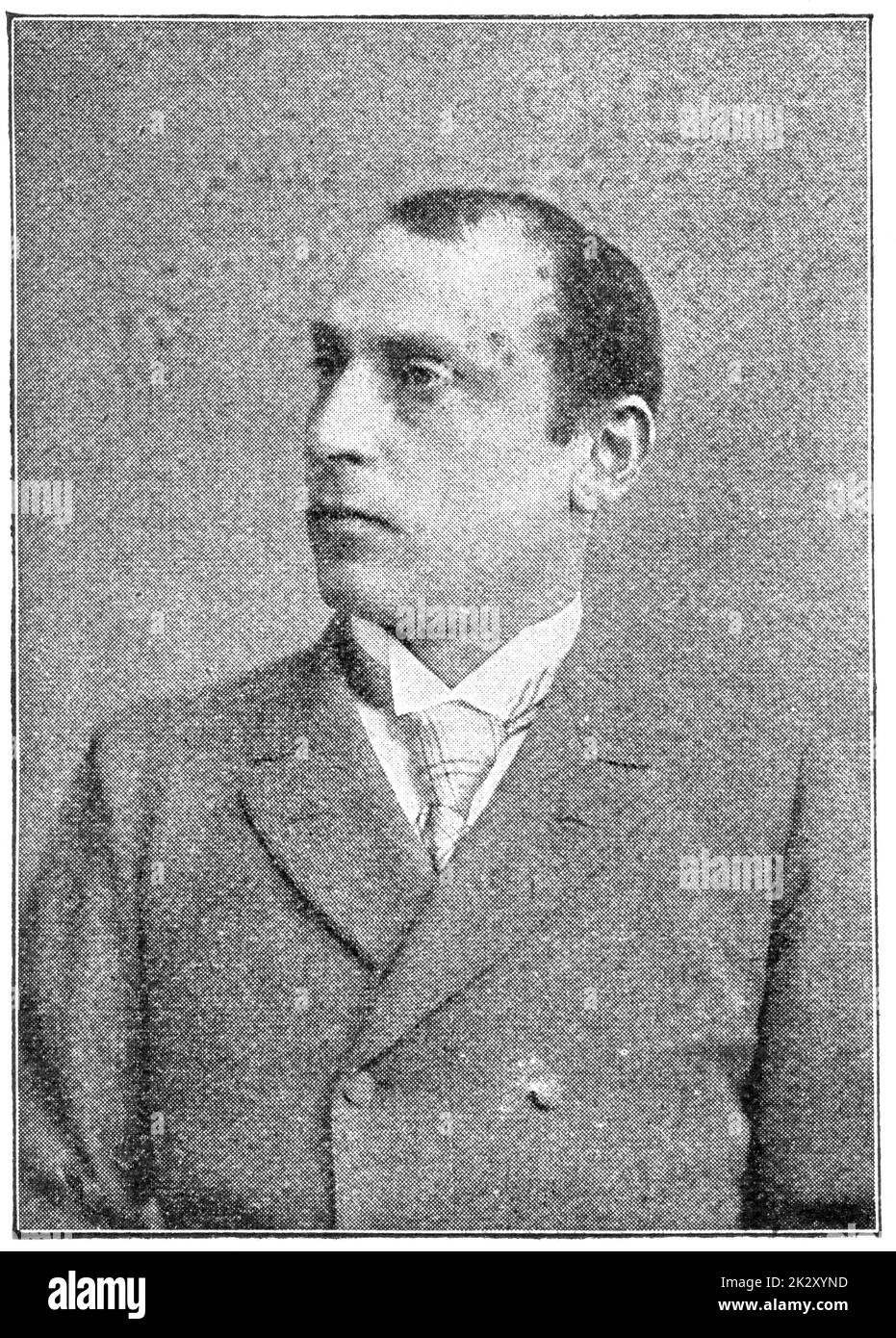 Portrait d'Emanuel Reicher - un acteur allemand. Illustration du 19e siècle. Arrière-plan blanc. Banque D'Images