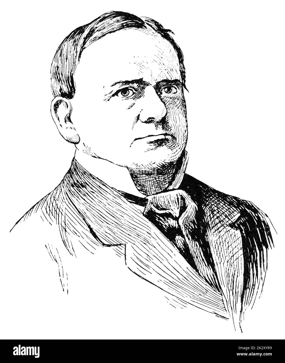 Portrait de Karl Meixner - un acteur allemand. Illustration du 19e siècle. Arrière-plan blanc. Banque D'Images