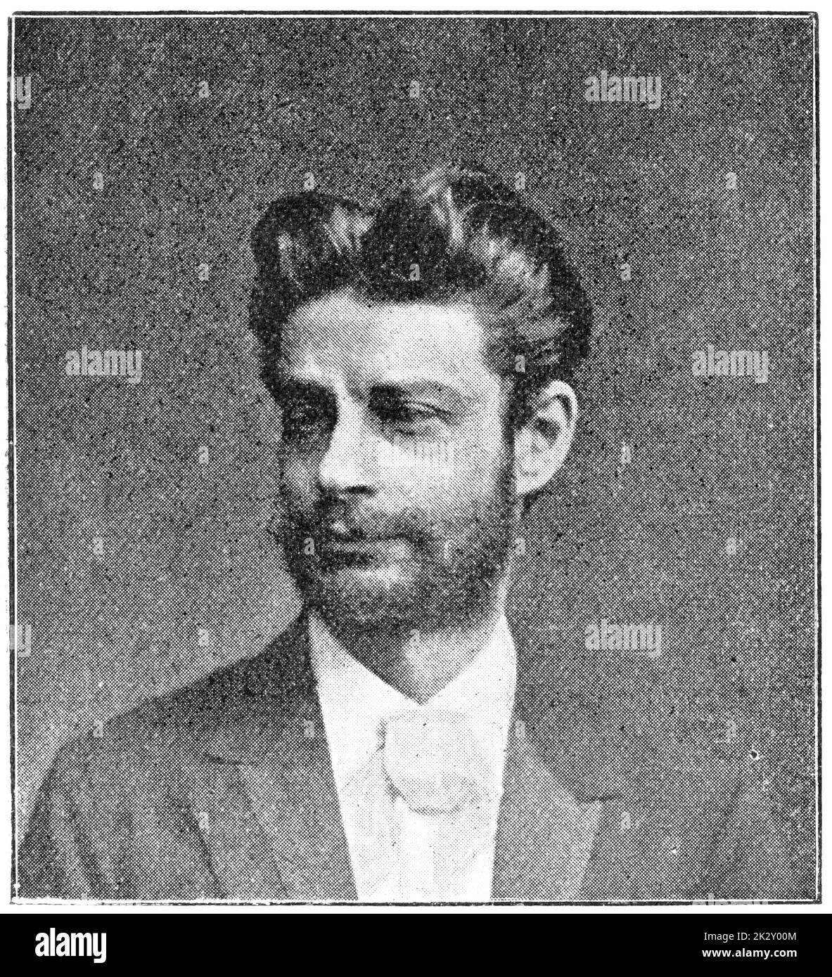 Portrait de Georg Morris Cohen Brandes - critique et érudit danois. Illustration du 19e siècle. Arrière-plan blanc. Banque D'Images