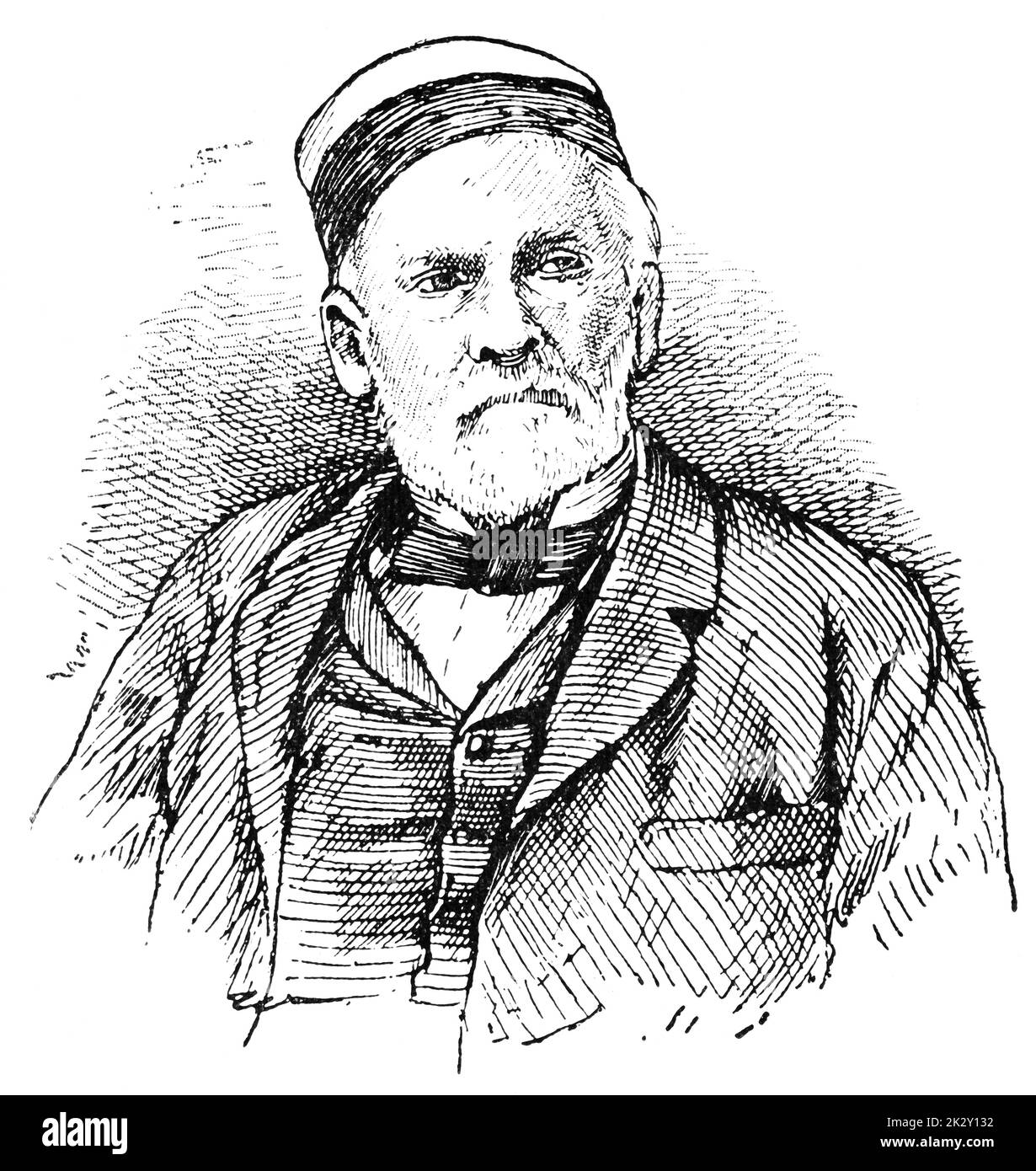 Portrait de Louis Pasteur - biologiste, microbiologiste et chimiste français. Illustration du 19e siècle. Allemagne. Arrière-plan blanc. Banque D'Images