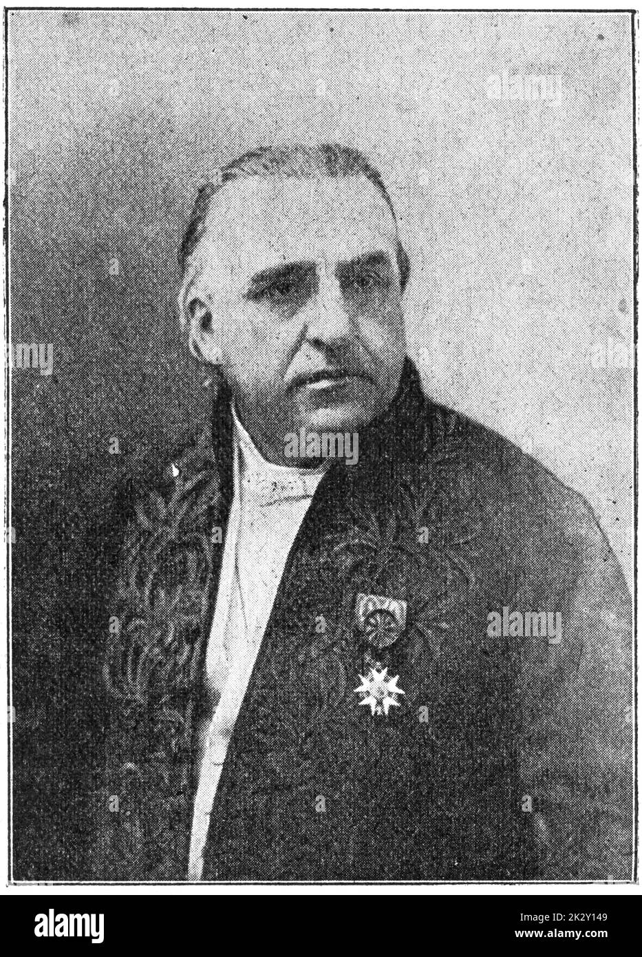 Portrait de Jean-Martin Charcot - neurologue français et professeur de pathologie anatomique. Illustration du 19e siècle. Allemagne. Arrière-plan blanc. Banque D'Images