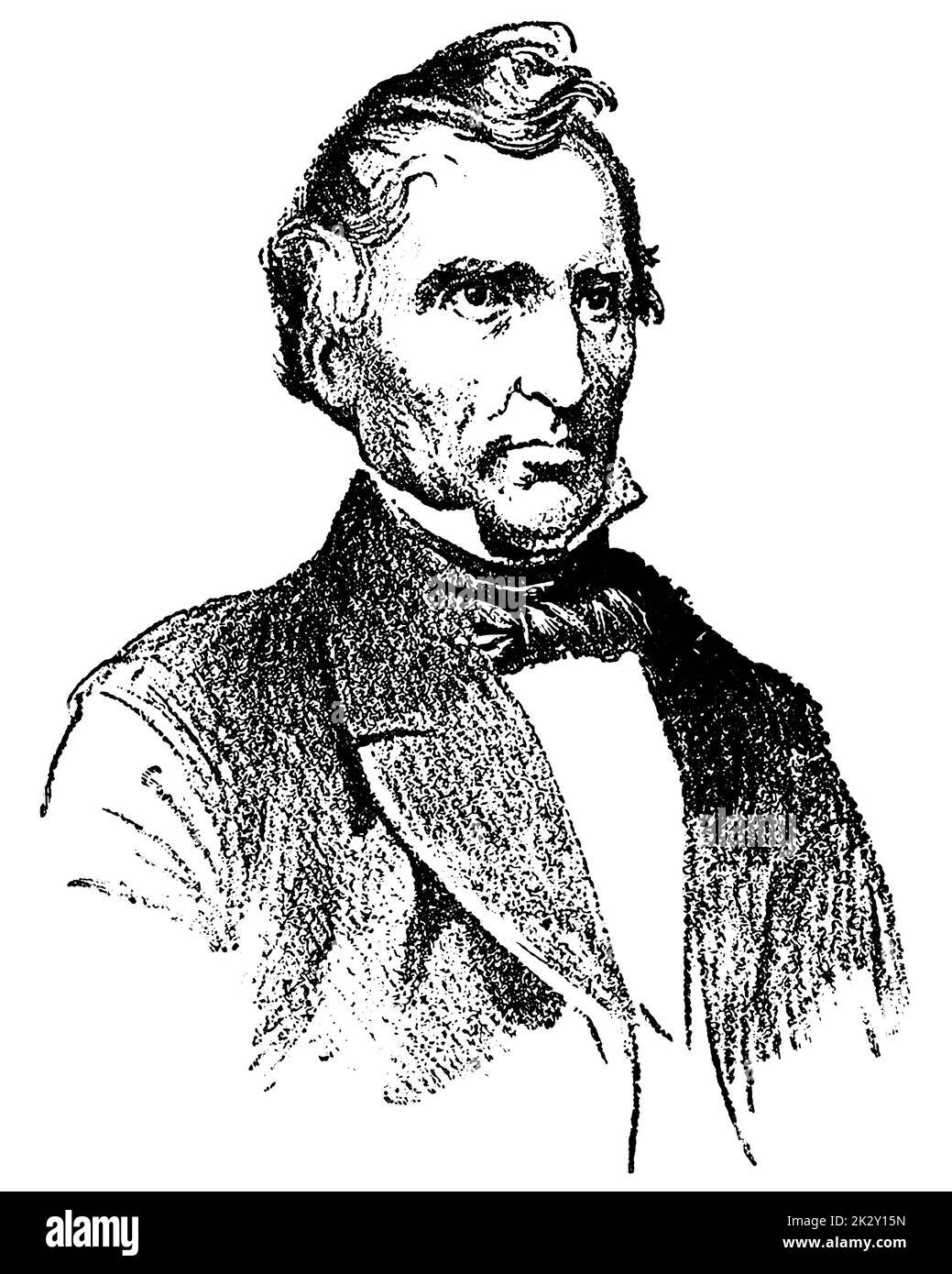 Portrait de Jutus von Liebig - un scientifique allemand qui a apporté des contributions majeures à la chimie agricole et biologique. Illustration du 19e siècle. Allemagne. Arrière-plan blanc. Banque D'Images