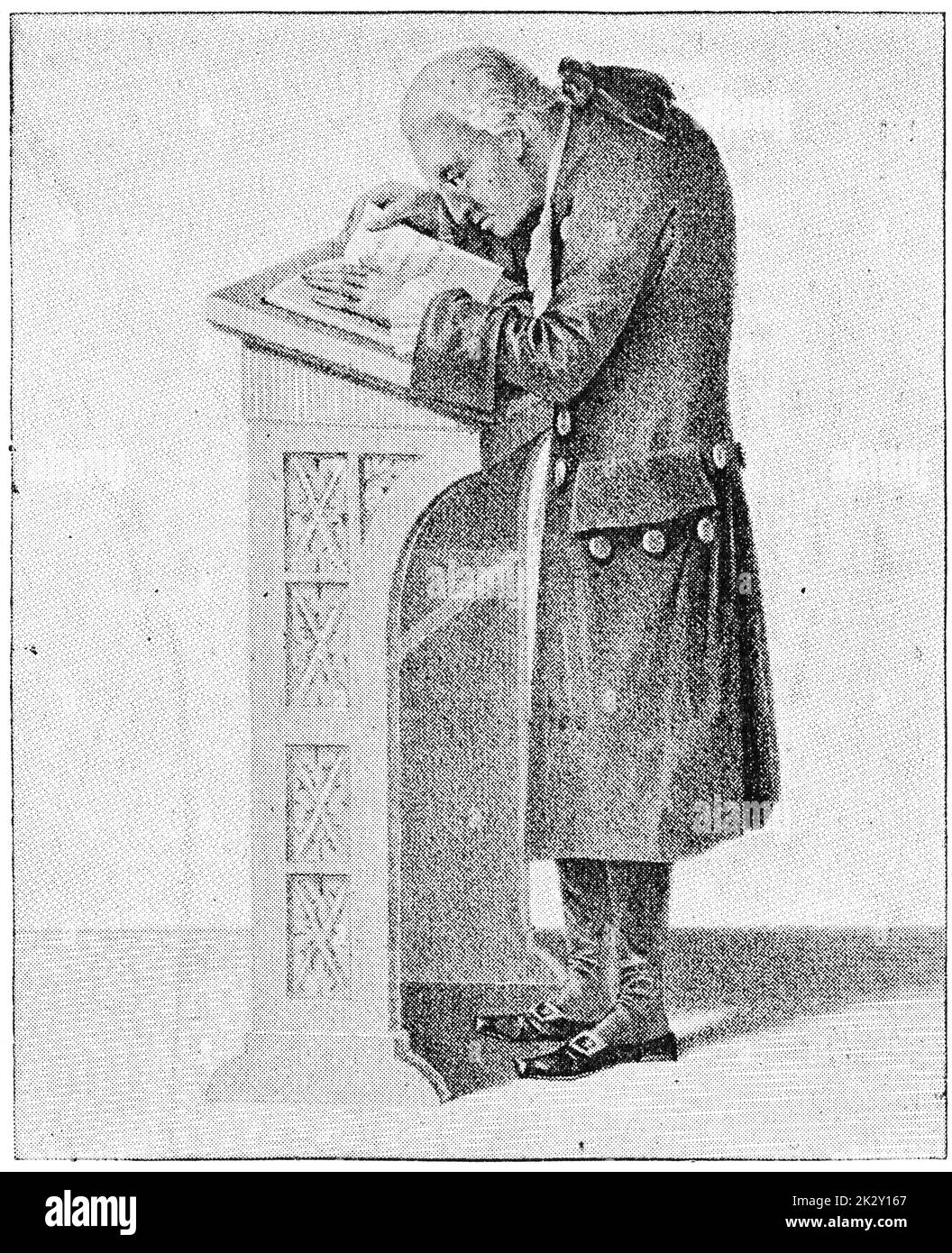 Portrait d'Emmanuel Kant - un philosophe allemand et l'un des penseurs centraux des Lumières. Illustration du 19e siècle. Allemagne. Arrière-plan blanc. Banque D'Images
