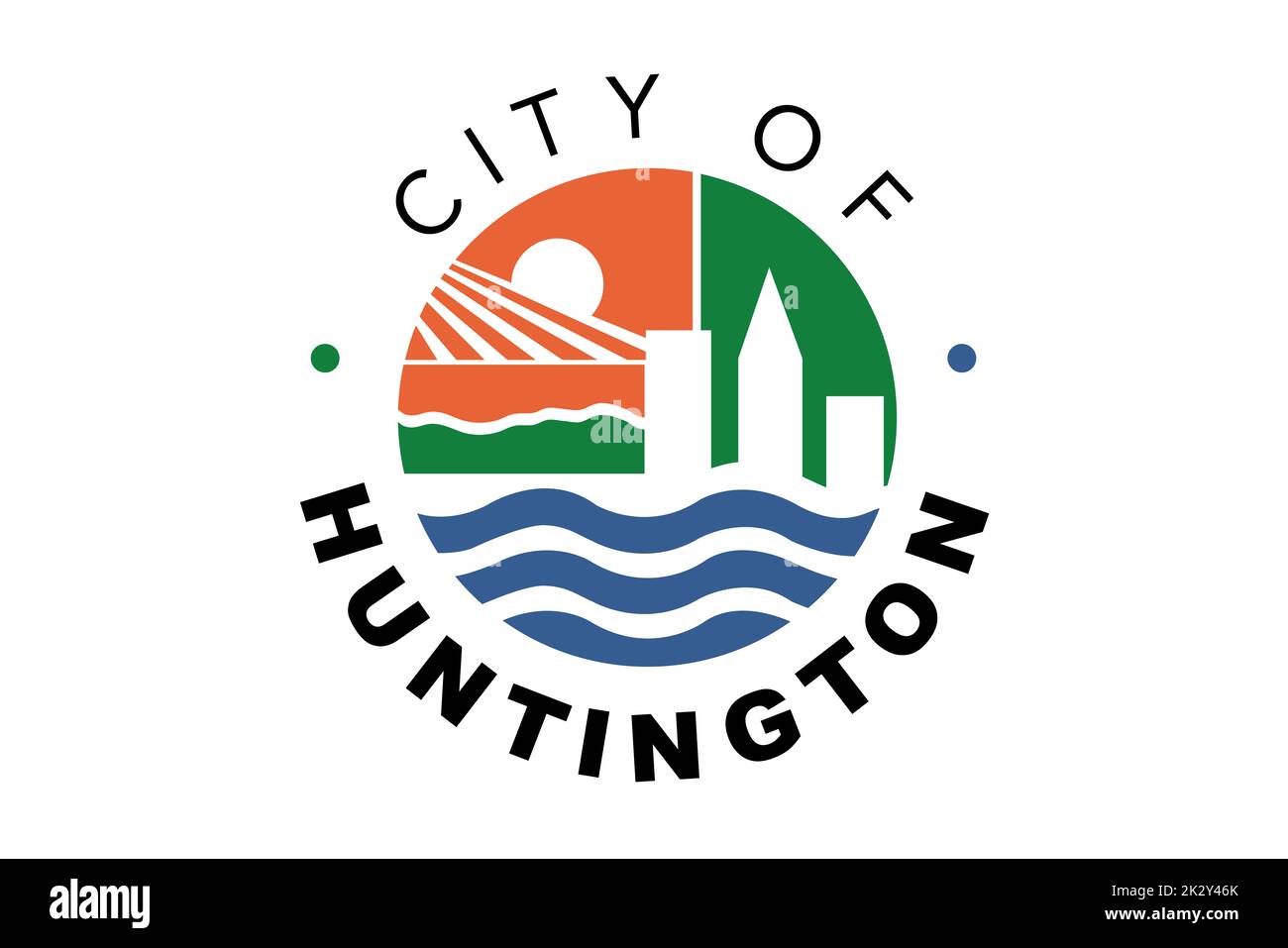 Le drapeau de la ville de Huntington West Virginia USA Banque D'Images