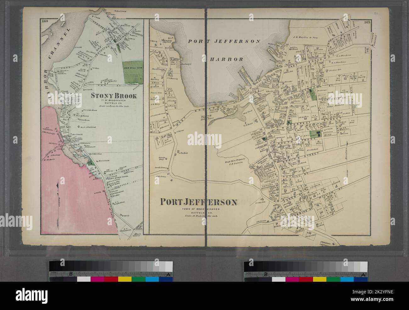 Cartographie, cartes. 1873. Lionel Pincus et Princess Firyal Map Division. Long Island (New York) Description et voyage Port Jefferson, ville de Brookhaven, Suffolk Co. - Stonybrook, TN. De Brookhaven, Suffolk Co. Stonybrook, TN. De Brookhaven, Suffolk Co. Banque D'Images