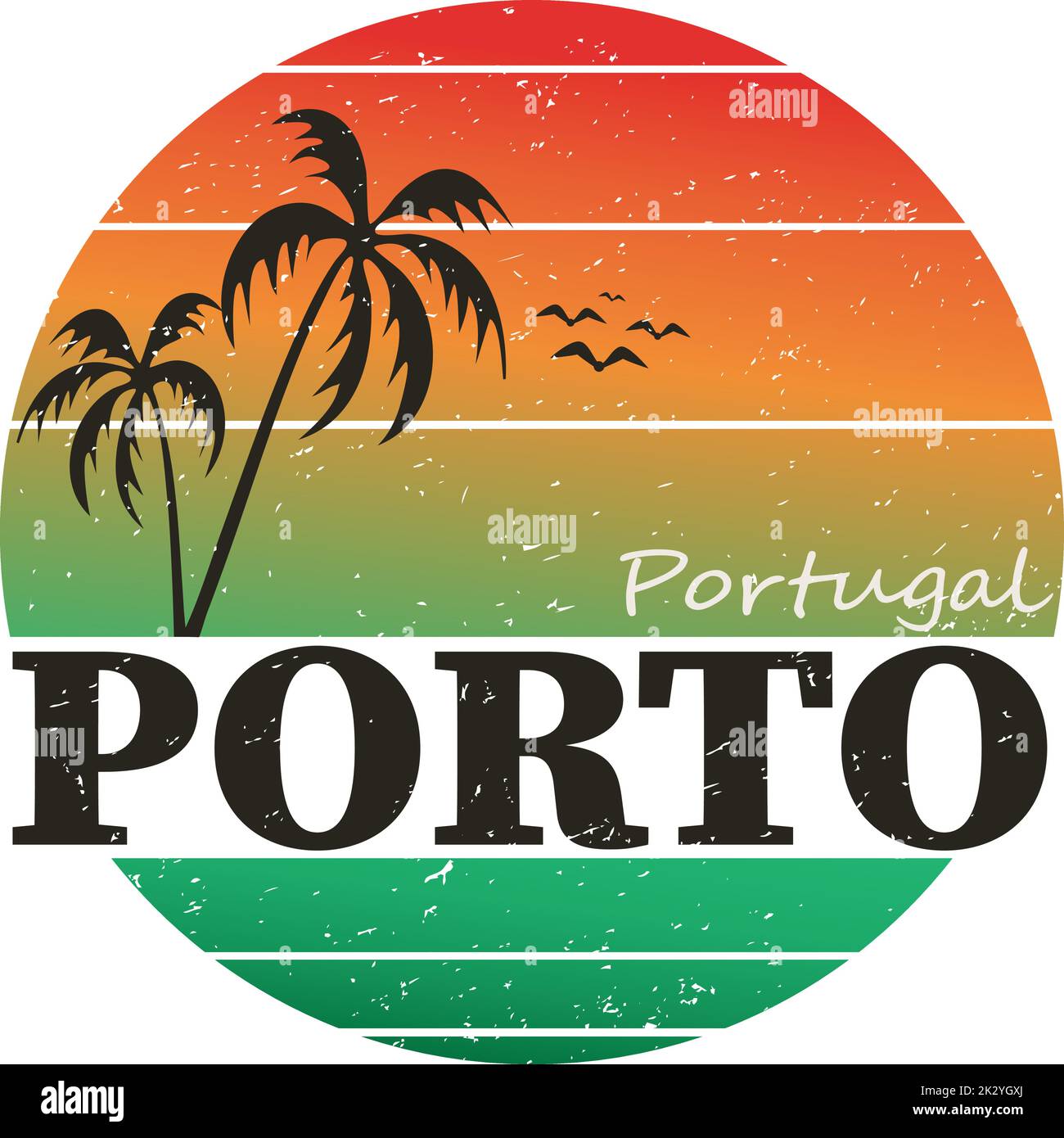 Porto, Portugal. Un logotype Sports College et University style. Illustration Design ville vectorielle. Illustration de Vecteur