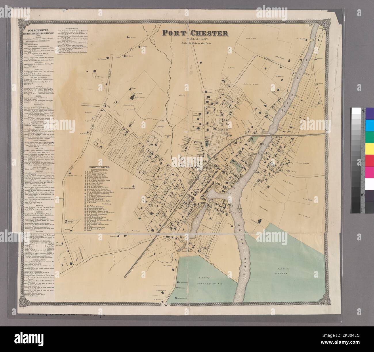 Cartographie, cartes. 1868. Lionel Pincus et Princess Firyal Map Division. Immobilier , région métropolitaine de New York, Comté de Westchester (N.Y.), région métropolitaine de New York plaque 47: Port Chester, Westchester Co. N.Y. Grand dossier - L1 Banque D'Images