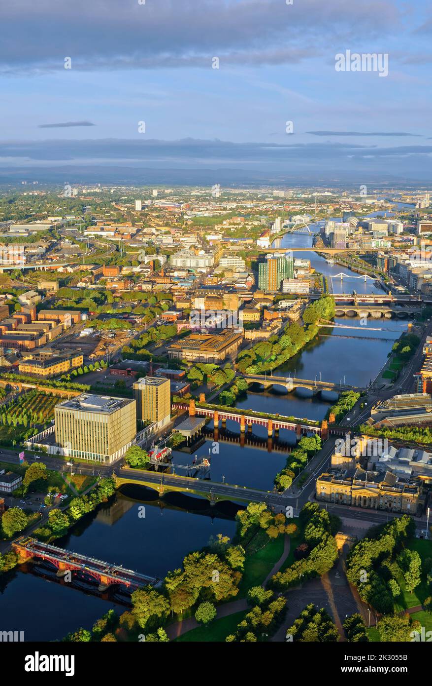 Vue aérienne de la rivière Clyde et de Glasgow City Banque D'Images