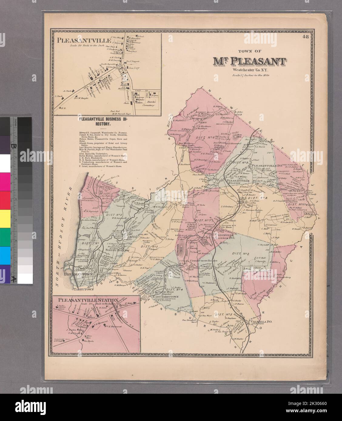 Cartographie, cartes. 1868. Lionel Pincus et Princess Firyal Map Division. Immobilier , région métropolitaine de New York, Comté de Westchester (N.Y.), région métropolitaine de New York planche 48: Ville de Mt. Pleasant, Westchester Co. N.Y. petit dossier - S1 Banque D'Images