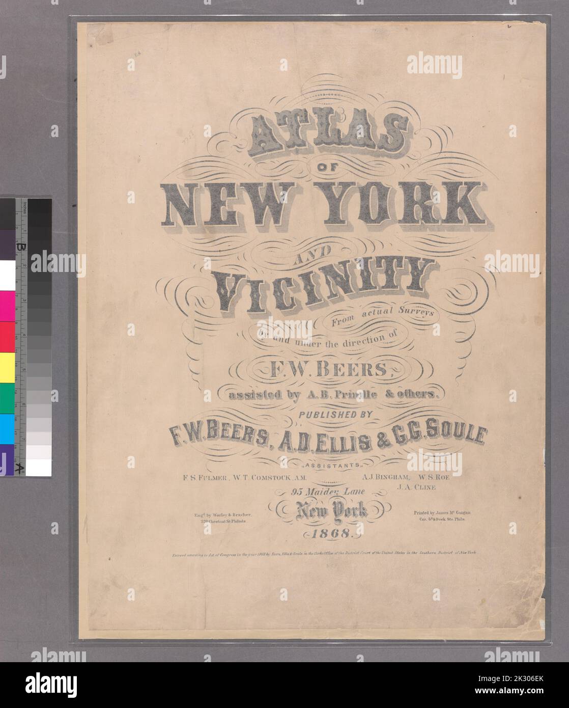 texte. Cartes. 1868. Lionel Pincus et Princess Firyal Map Division. Immobilier , région métropolitaine de New York, Comté de Westchester (N.Y.), Atlas de la région métropolitaine de New York et environs : d'enquêtes réelles Banque D'Images