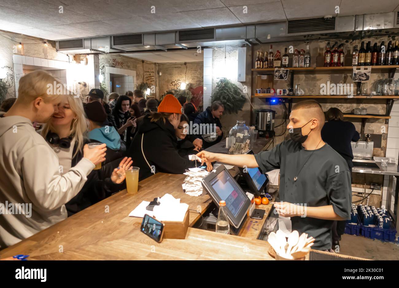 Zinziver, bar étudiant bohème populaire et abordable dans le quartier de Kirtay-Gorod, centre, Moscou, Russie Banque D'Images