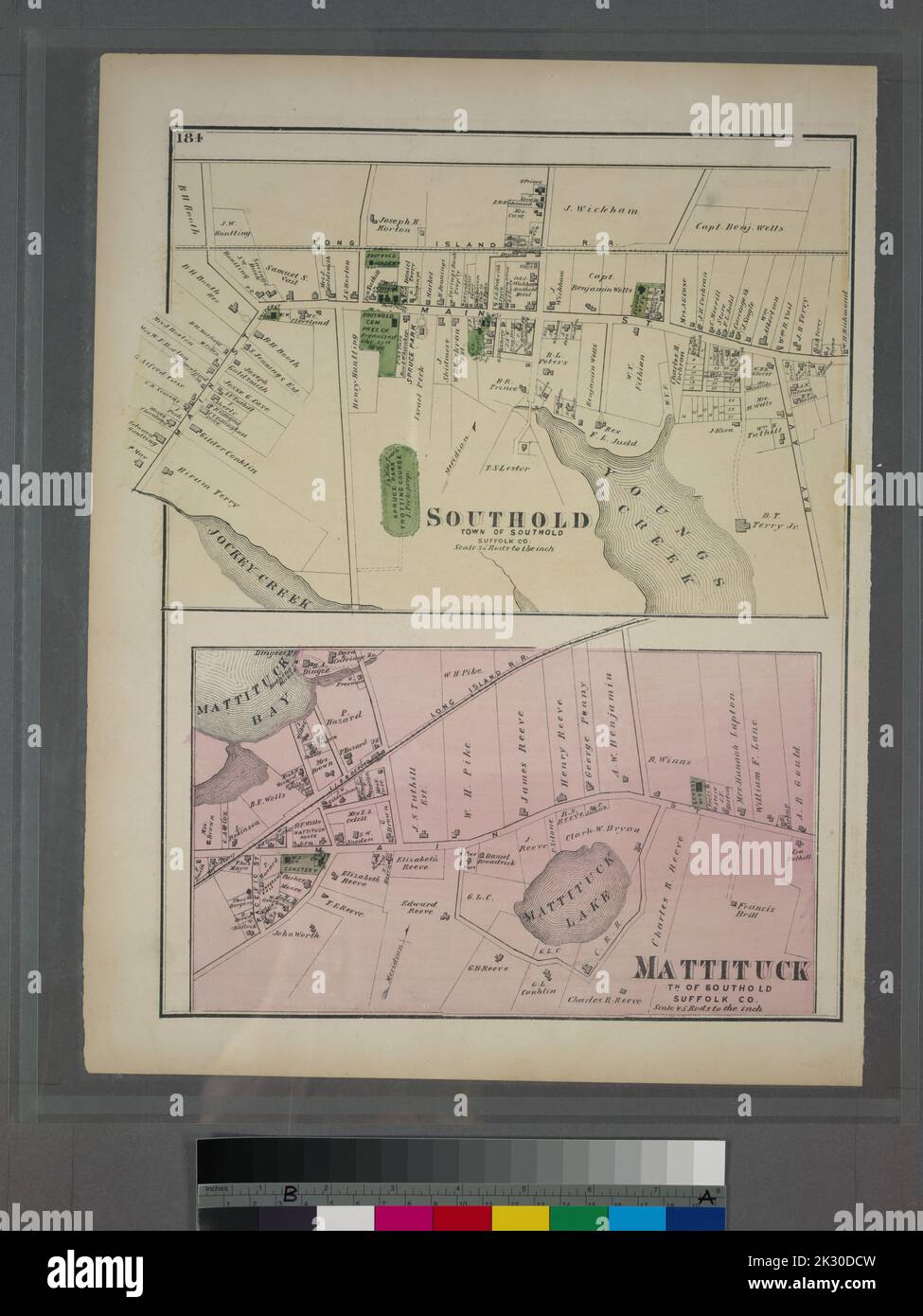 Cartographie, cartes. 1873. Lionel Pincus et Princess Firyal Map Division. Long Island (New York) , Description et Voyage Southold, ville de Southold, Suffolk Co. - Mattituck, TN. De Southold, Suffolk Co. Mattituck, TN. De Southold, Suffolk Co.. Banque D'Images