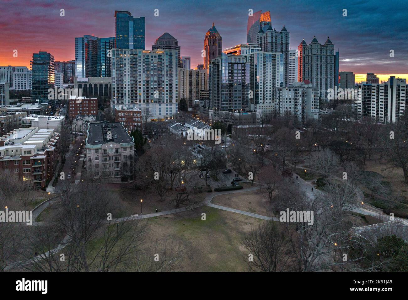 Le coucher du soleil à Atlanta Banque D'Images