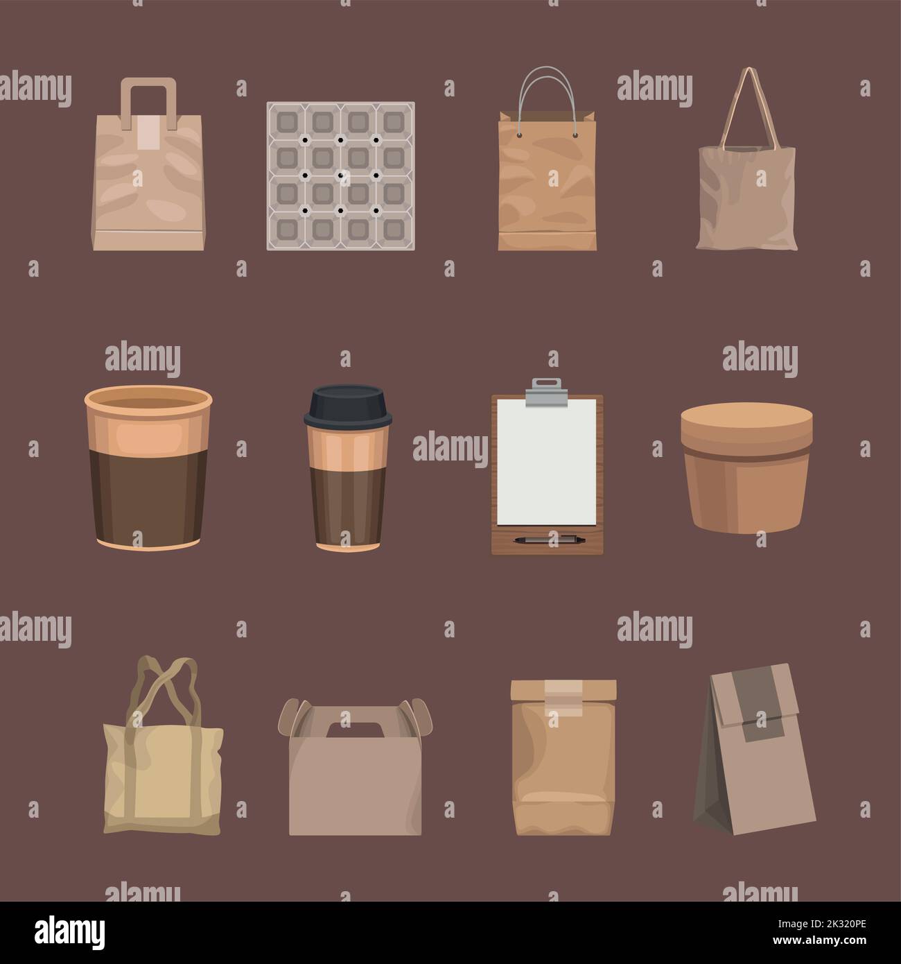 douze produits eco packs Illustration de Vecteur